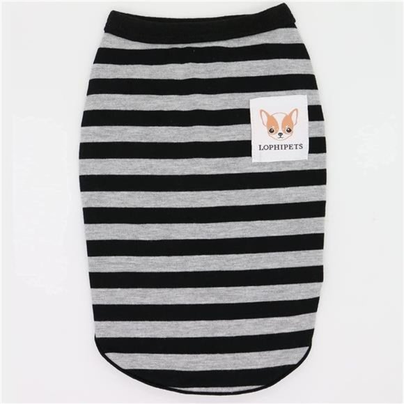 100% Cotton Striped Dog Shirts for Small Dogs Chihuahua Puppy Clothes Tank Vest - Picture 5 of 6